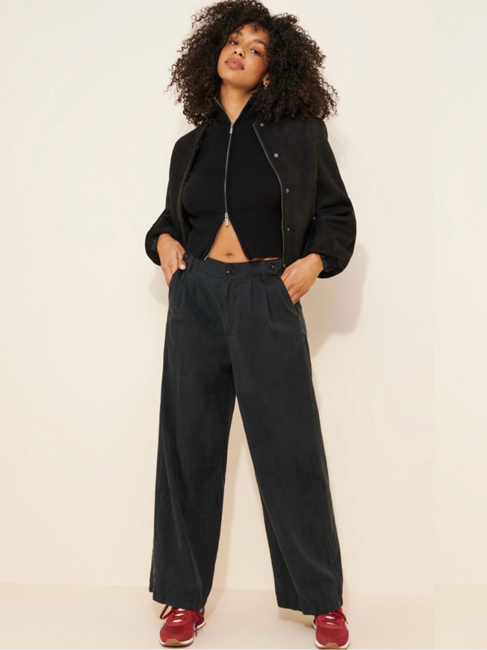 Madewell Black Linen Cotton Wide Leg Pants 10 Petite
